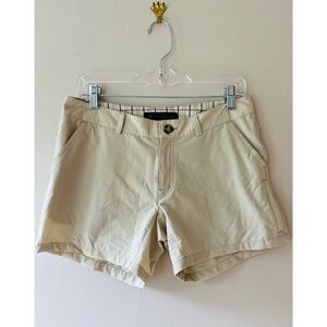 EMS Hiking Shorts Sz 6 Women Beige Stretch Nylon 5 Pocket Stretch Low Waist